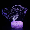 Luminária Carros em LED 3D - 16 Cores RGB com Controle Remoto