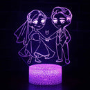 Luminária Romântica em LED 3D - 16 Cores RGB com Controle Remoto