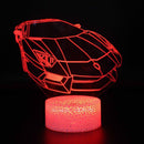Luminária Carros em LED 3D - 16 Cores RGB com Controle Remoto