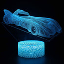 Luminária Carros em LED 3D - 16 Cores RGB com Controle Remoto