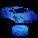 Luminária Carros em LED 3D - 16 Cores RGB com Controle Remoto