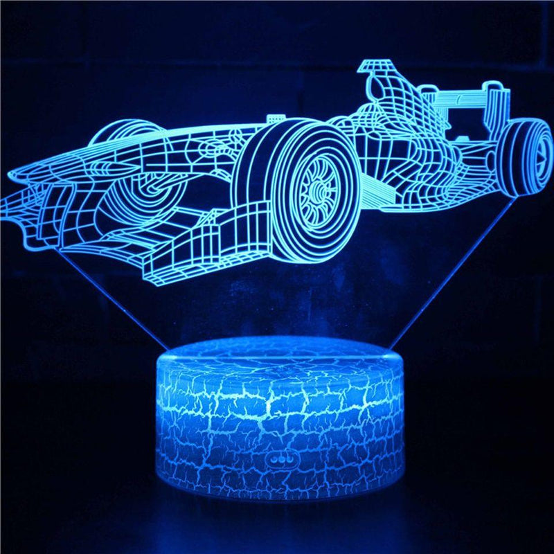 Luminária Carros em LED 3D - 16 Cores RGB com Controle Remoto
