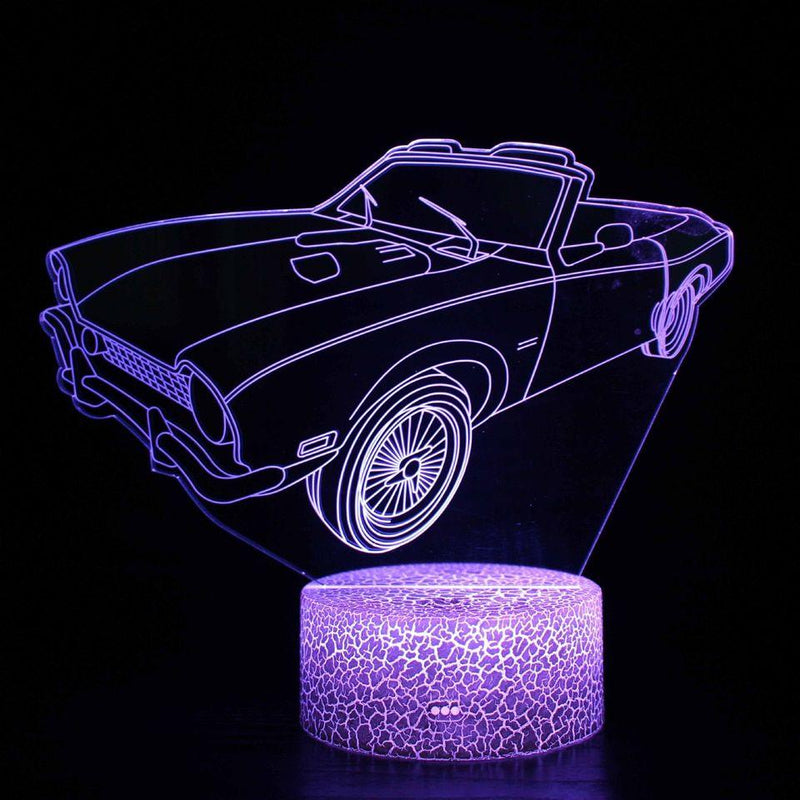 Luminária Carros em LED 3D - 16 Cores RGB com Controle Remoto