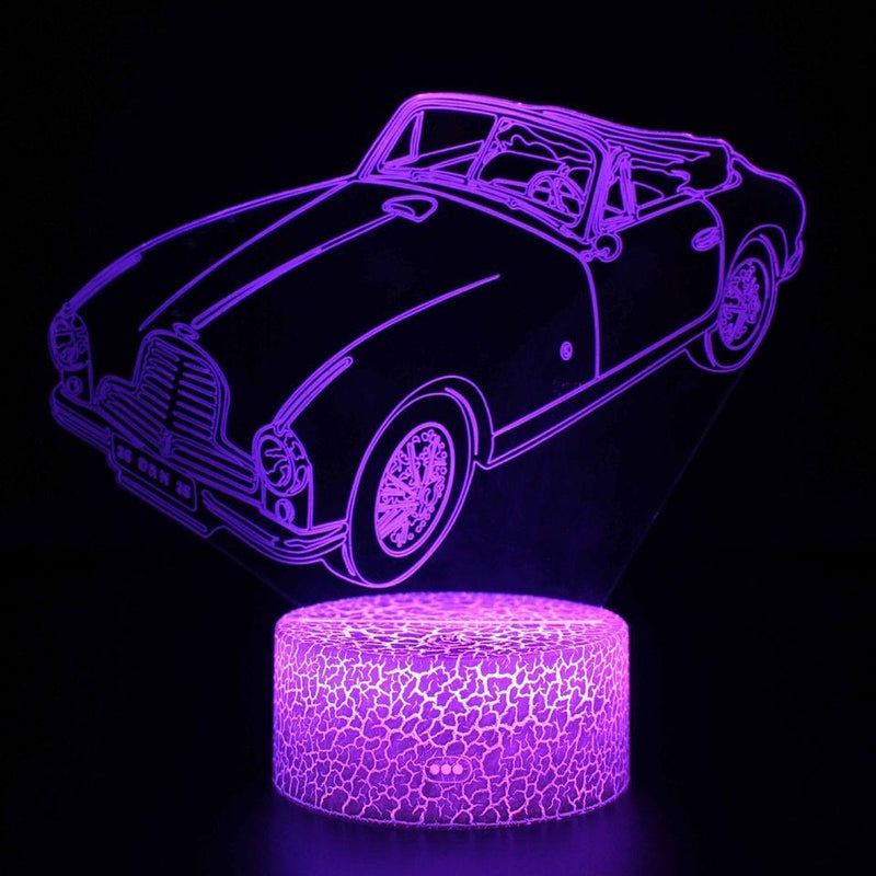 Luminária Carros em LED 3D - 16 Cores RGB com Controle Remoto