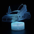 Luminária Carros em LED 3D - 16 Cores RGB com Controle Remoto