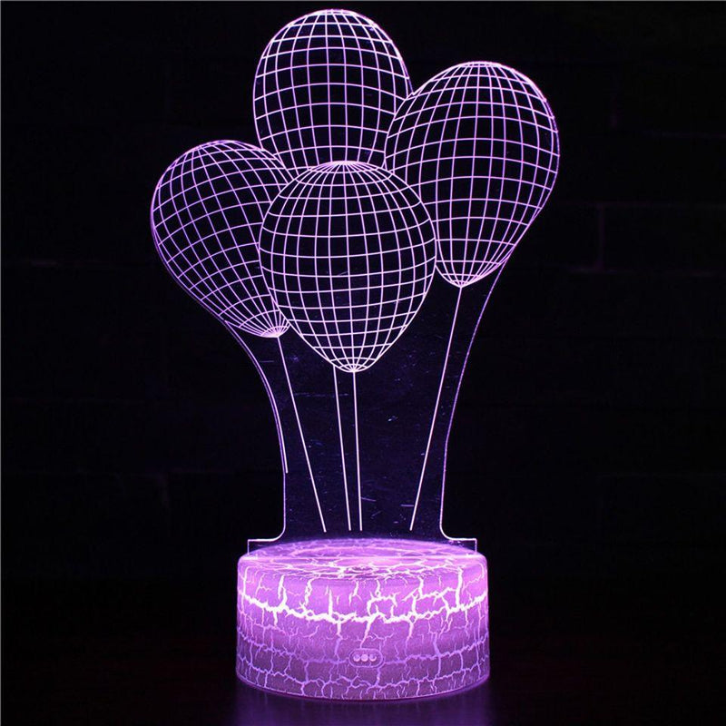 Luminária Romântica em LED 3D - 16 Cores RGB com Controle Remoto
