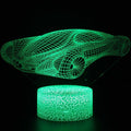Luminária Carros em LED 3D - 16 Cores RGB com Controle Remoto