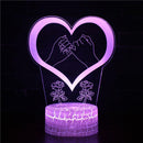 Luminária Romântica em LED 3D - 16 Cores RGB com Controle Remoto