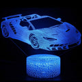 Luminária Carros em LED 3D - 16 Cores RGB com Controle Remoto
