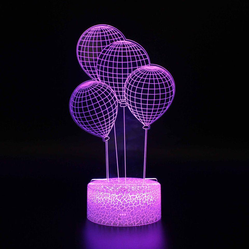 Luminária Romântica em LED 3D - 16 Cores RGB com Controle Remoto