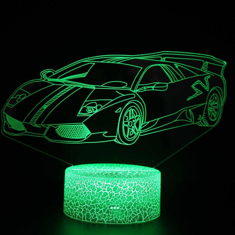 Luminária Carros em LED 3D - 16 Cores RGB com Controle Remoto
